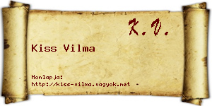 Kiss Vilma névjegykártya